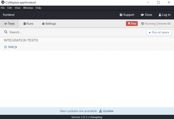 cypress.js ui