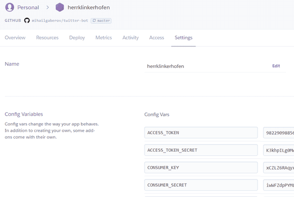 Config variables